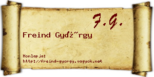 Freind György névjegykártya